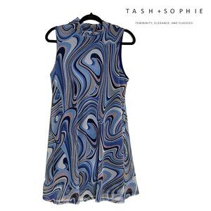 Tash+Sophie Making Waves Groovy Sleeveless Dress L